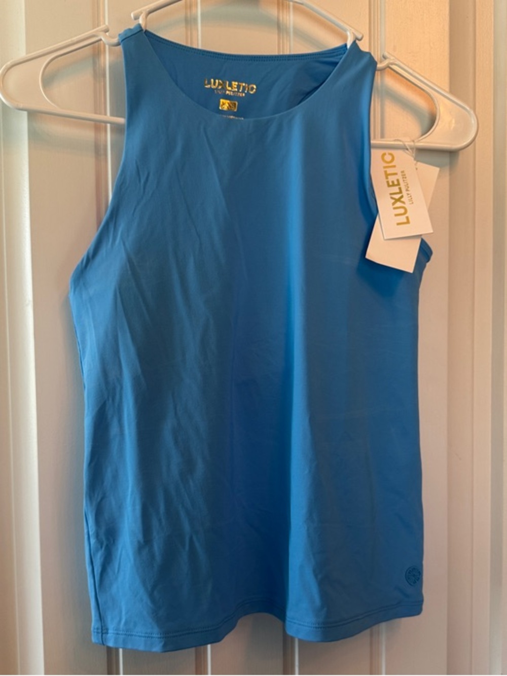 Lilly Pulitzer Luxletic Lunar Blue Bra Tank, UPF 50+